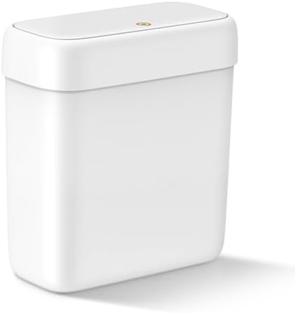 MOPALL Small Bathroom Trash Can with Lid 26 Gallons White