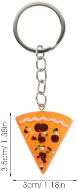 12 Pcs Pizza Keychains Realistic Resin Keyrings