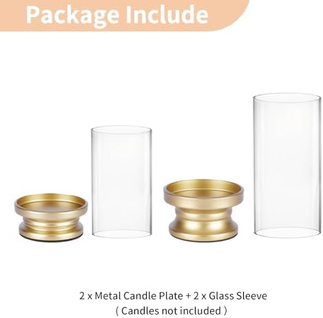 NUPTIO Hurricane Candle Holder Set of 2 Gold