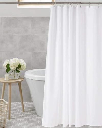 Amazer White Shower Curtain Liner 2-in-1