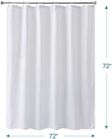 Amazer White Shower Curtain Liner 2-in-1