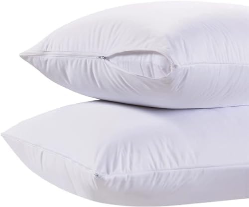 White Classic King Pillow Covers with Zipper 2 Pack