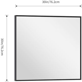 COFENY 30x30 Inch Wall Bathroom Mirror with Metal Frame