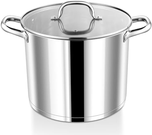 PP CHEF 10 Quart Extra Large Stockpot with Glass Lid