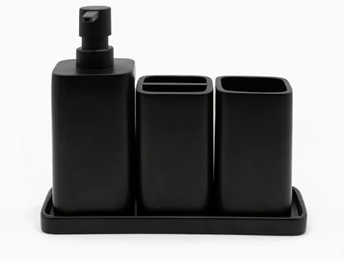 ZCCZ Matte Black Bathroom Accessory Set 4 Pieces