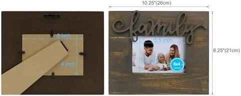 6x4 Wood Picture Frame with HD Glass Wall Mount Display