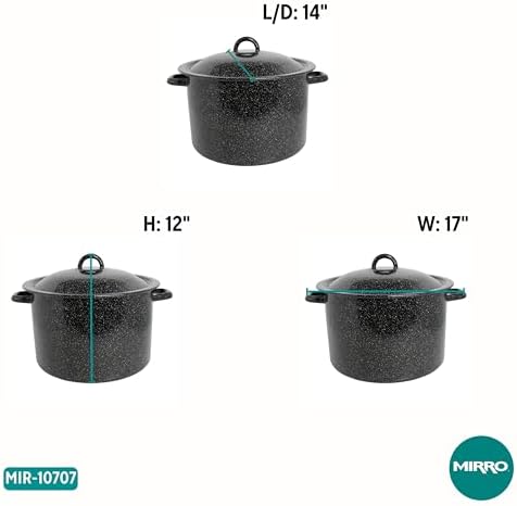MIRRO 210 Qt Enamel Stock Pot with Rack