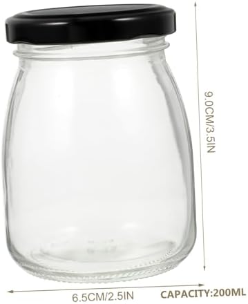 STOBAZA 10pcs Glass Yogurt Bottles with Lids