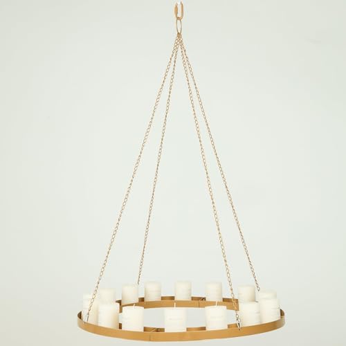 Efavormart Gold Hanging Floral Chandelier Frame - 32 Round