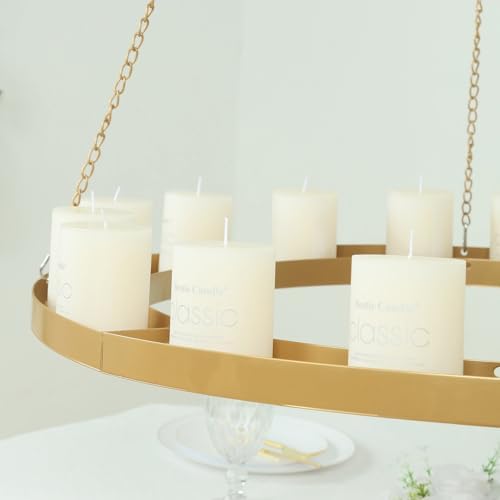 Efavormart Gold Hanging Floral Chandelier Frame - 32 Round