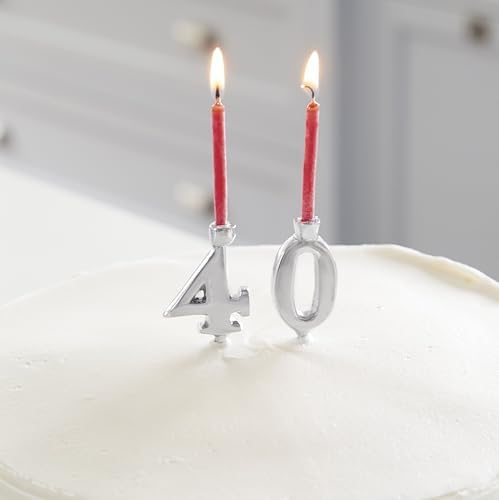 Mariposa Number Candle Holder Set Silver