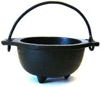 Cast Iron Cauldron with Handle for Smudging and Incense Burning