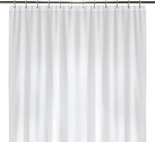 LiBa Waterproof Shower Curtain - 72x72 White Heavy Duty Peva