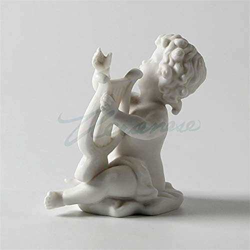 Abstract Baby Art Sculpture Play Banjo Boy Ceramic Statue Decor
