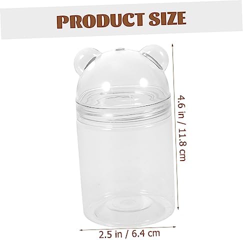 6pcs Transparent Bear Shaped Candy Storage Jars for Party Favors