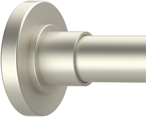 Adjustable Brushed Nickel Shower Curtain Rods - 31-80 Inch No Drilling Spring Tension
