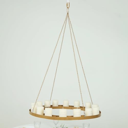 Efavormart Gold Hanging Floral Chandelier Frame - 32 Round