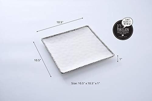 Pampa Bay Salerno 10-12 Inch Square Porcelain Dinner Plate