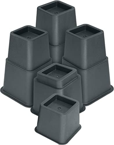 Utopia Bedding Bed Risers Set of 4 3 5 8 Inch Grey