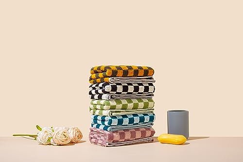Madi-Cadi Hand Towels 5 Pack - Soft Absorbent Checkered Design