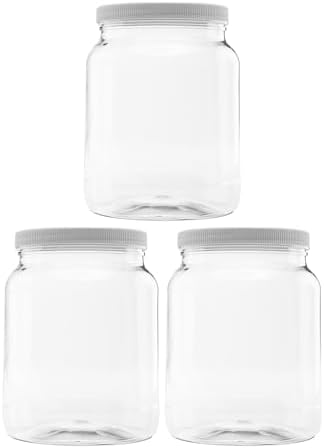 Plastic Food Jars with Leak Proof Lids 3 Pack