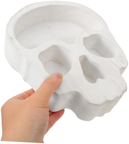 PRETYZOOM Skull Candle Holder Serving Tray for Halloween Parties