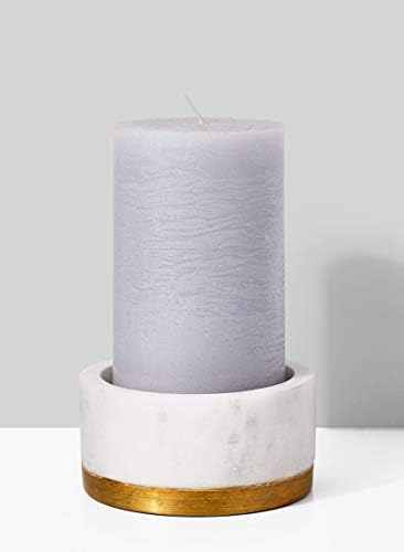 Serene Spaces Living White Marble Bowl with Brass Ring