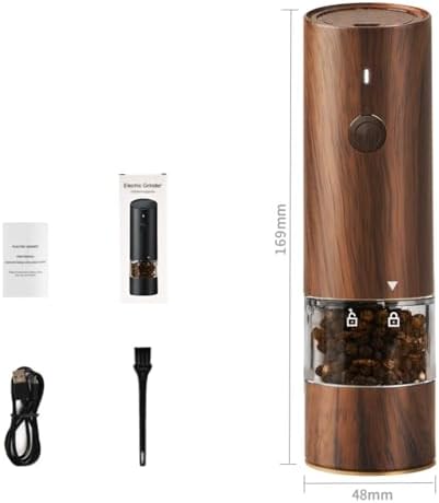 SOONHUA Electric Salt and Pepper Grinder Set with LED Light