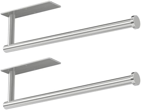 Paper Towel Holder 2 Pack Brushed Nickel Stainless Steel