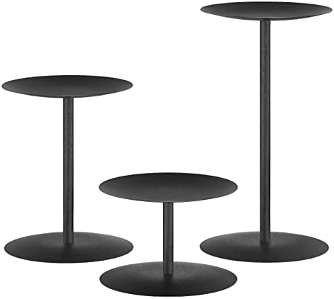 Smtyle Halloween Black Candle Holder Set of 3