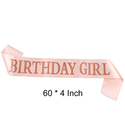 AOPRIE Birthday Girl Crown with Sash and Tiara