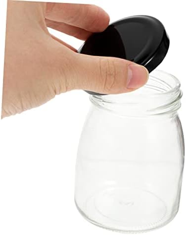 STOBAZA 10pcs Glass Yogurt Bottles with Lids