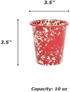 Crow Canyon Home Enamelware Tumbler 10 oz Pink White Splatter Single