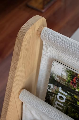 Montessori Bookshelf with Linen Fabric Hanger - 4 Tier Kids Storage Unit