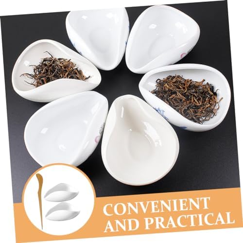 Hohopeti Tea Scoop Porcelain Vessel Set Loose Leaf Storage
