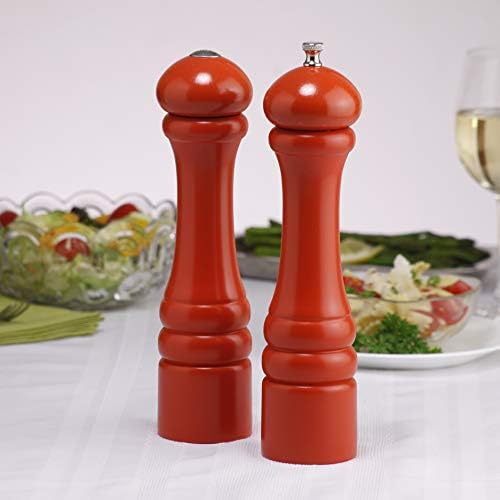 Chef Specialties 10 Inch Imperial Pepper Mill and Salt Shaker Set Butternut Orange