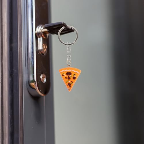 12 Pcs Pizza Keychains Realistic Resin Keyrings