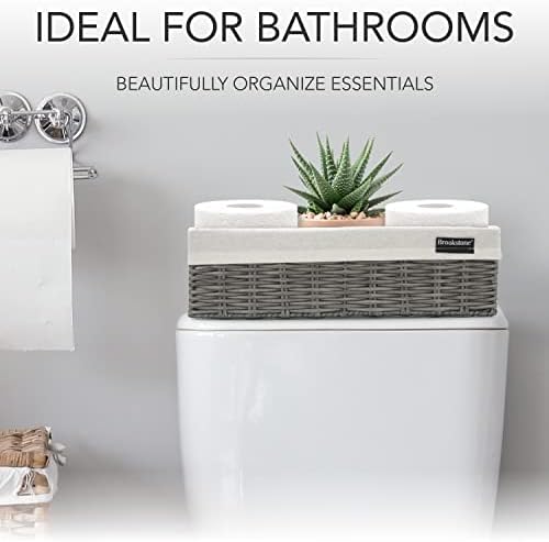 Brookstone Wicker Storage Basket Organizer