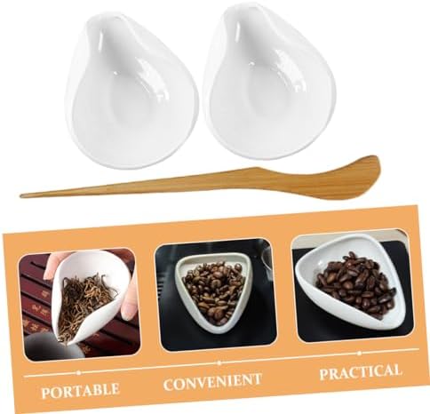 Hohopeti Tea Scoop Porcelain Vessel Set Loose Leaf Storage