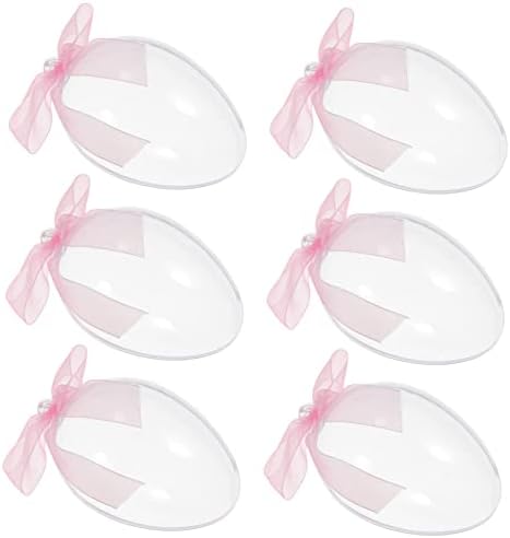 PRETYZOOM 6pcs Clear Egg Shaped Candy Holder for Easter Party Favors