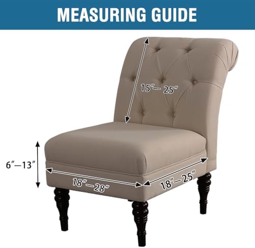 HVERSAILTEX Velvet Armless Chair Cover Ivory