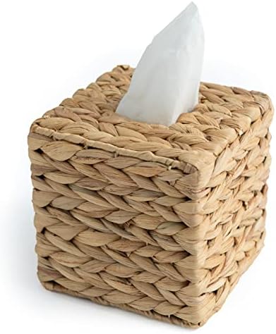KOLWOVEN Tissue Box Holder Square Wicker