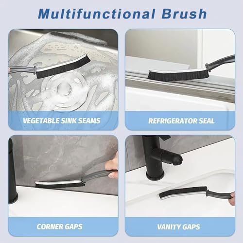 4Pcs Hard Bristle Crevice Cleaning Brush for Household Use
