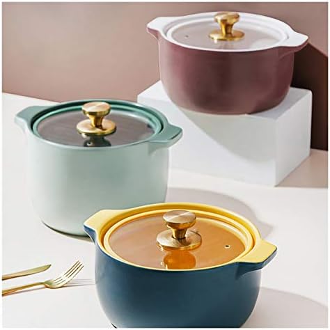 SISWIM 35L Ceramic Stock Pot with Glass Lid