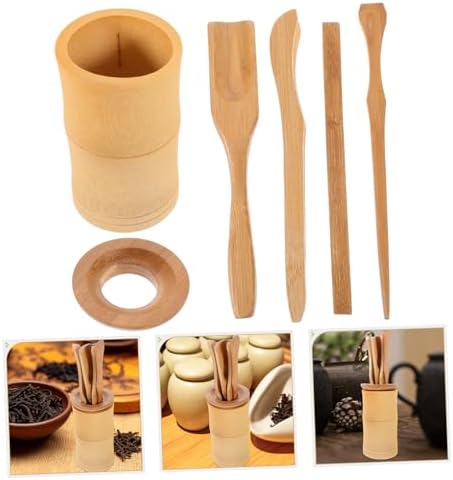 Alipis 6 Piece Bamboo Tea Set for Home Use