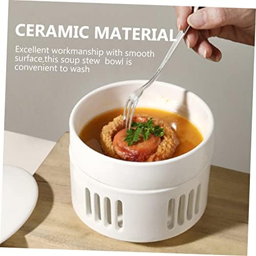 Cubilose Pot Ceramic Stew Bowl with Heating Base