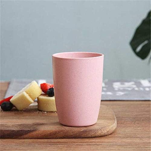 5-Pack Wheat Straw Reusable Tumblers 12 OZ Pink