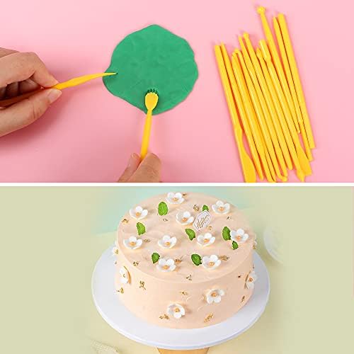 CSPRING 54PCS Plastic Alphabet Number Symbol Cookie Cutters and Mini Fondant Tools