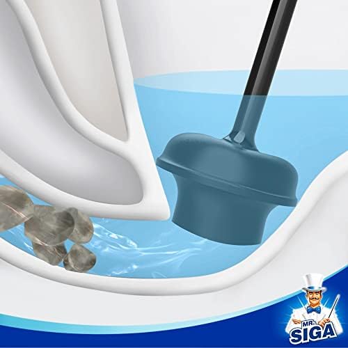 MRSIGA Toilet Plunger with Holder Black