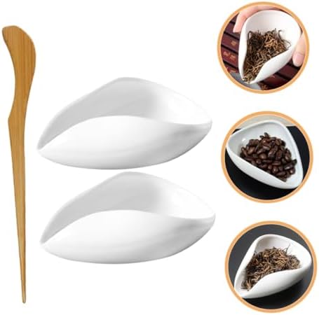 Hohopeti Tea Scoop Porcelain Vessel Set Loose Leaf Storage